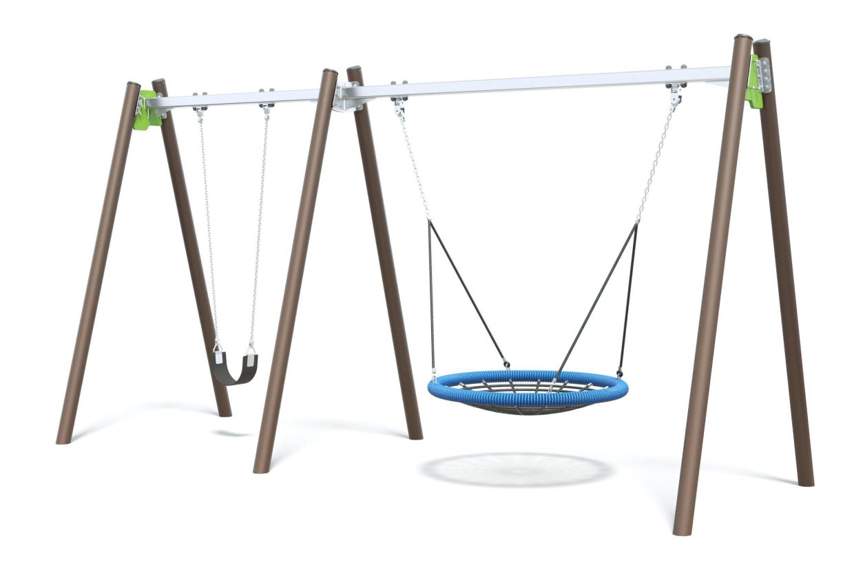 Connect Double Bay Junior Swing, Nest Seat in Treefern Gully colour scheme.