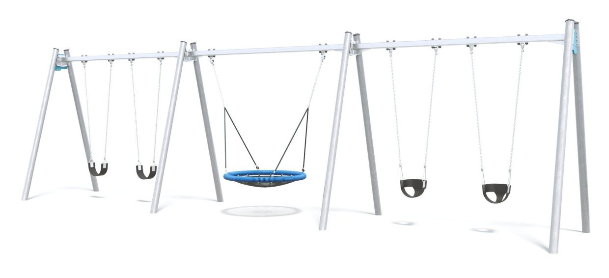 Connect Triple Bay Swing, Nest Seat in Sapphire Coast colour scheme.