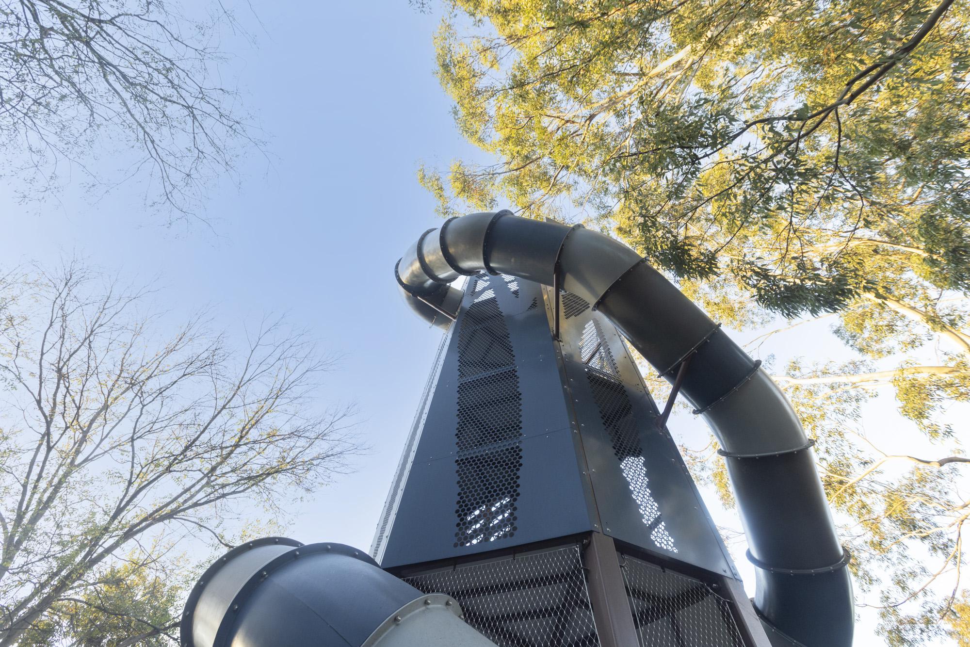 Giant tunnel slide on a tower at Somerville Park, Eastwood, NSW.