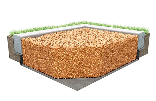 Loose-fill playground surfacing with wood chip