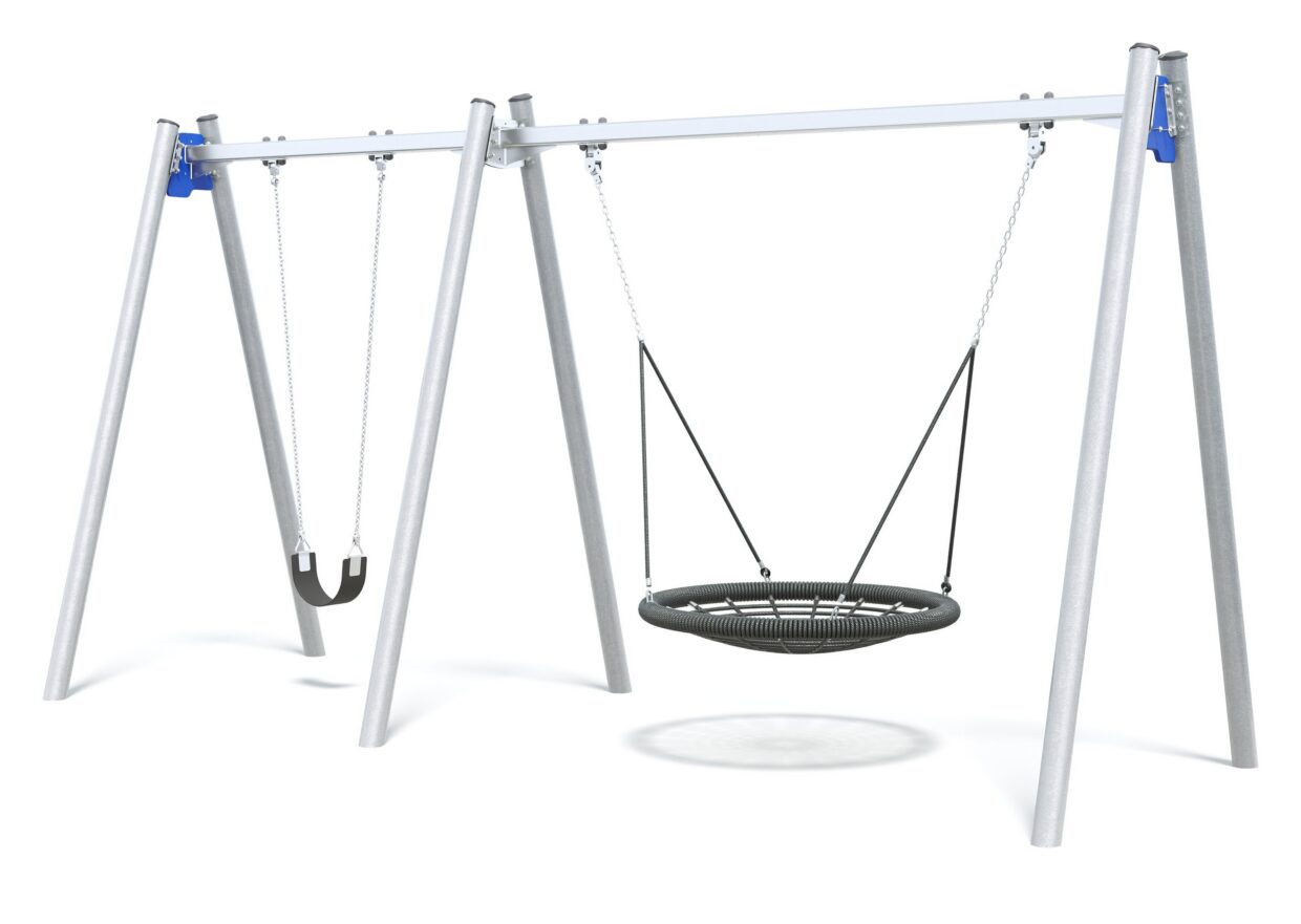 Connect Double Bay Junior Swing, Nest Seat in Blue Tang colour scheme.