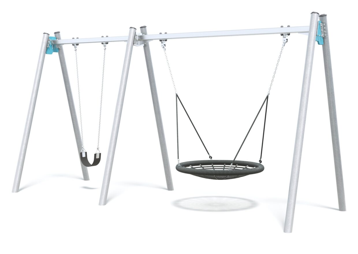 Connect Double Bay Junior Swing, Nest Seat in Coral Reef colour scheme.