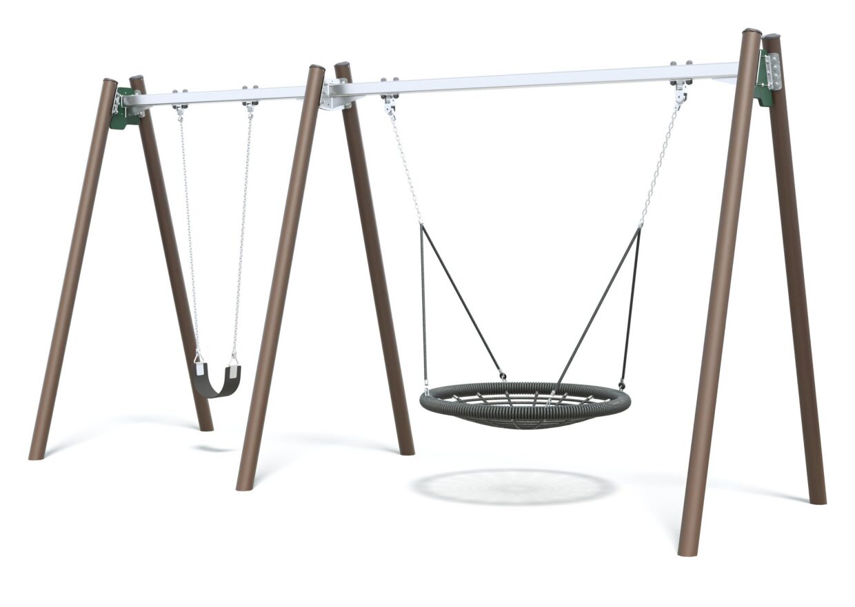 Connect Double Bay Junior Swing, Nest Seat in Daintree Discovery colour scheme.