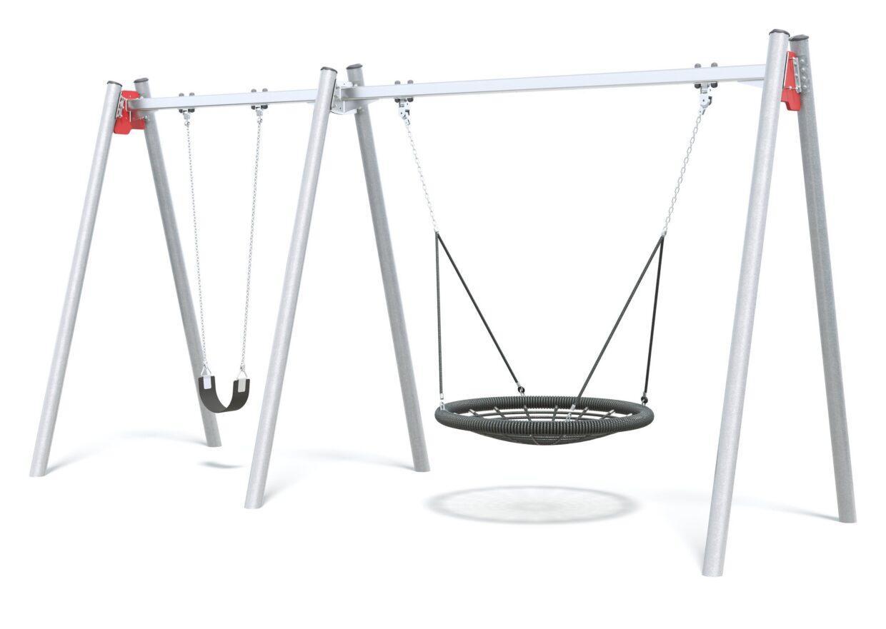 Connect Double Bay Junior Swing, Nest Seat in Flowering Fuscia colour scheme.