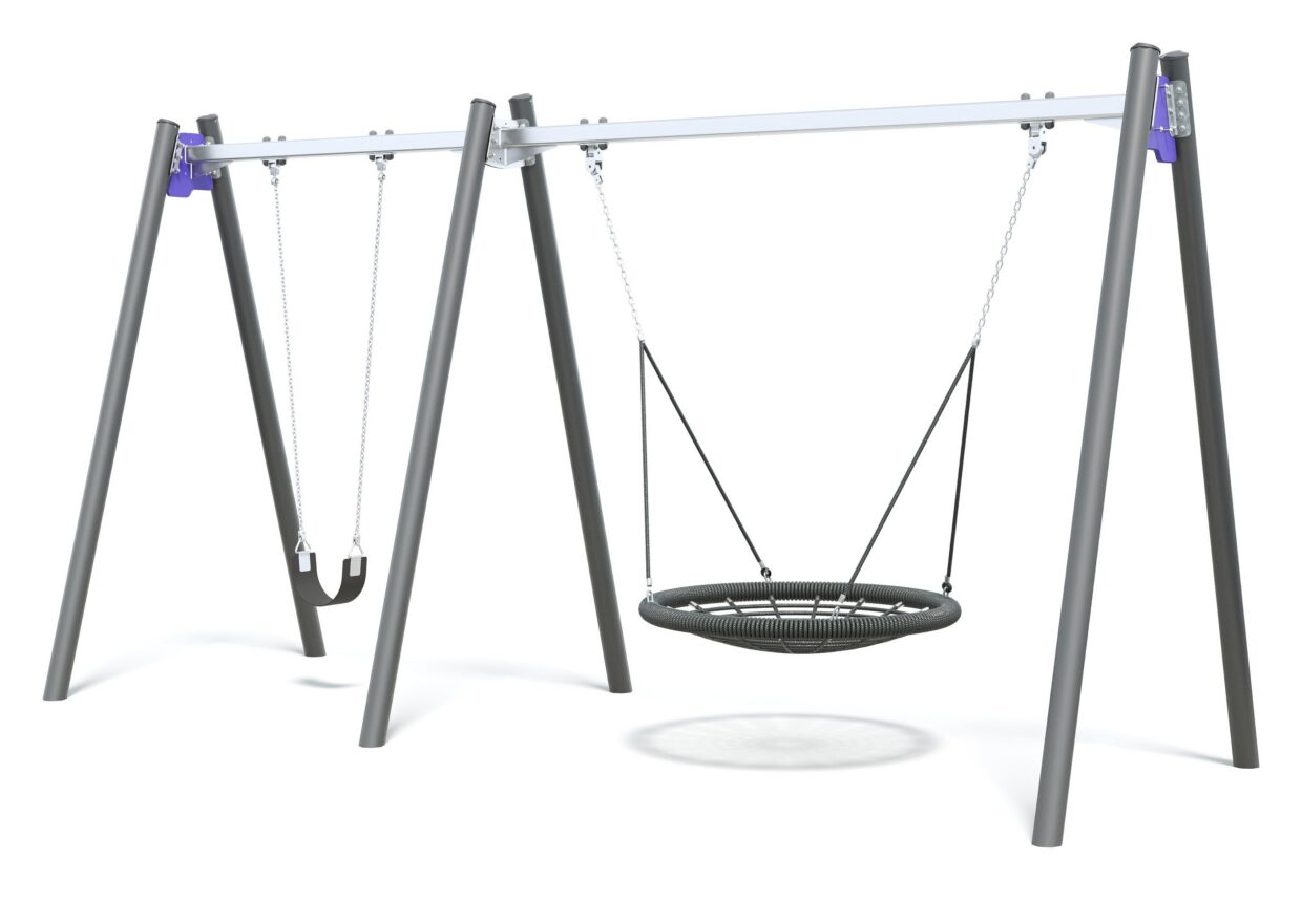 Connect Double Bay Junior Swing, Nest Seat in Native Violet colour scheme.