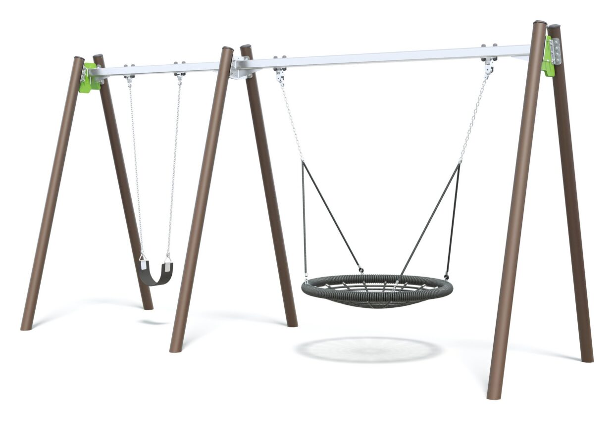 Connect Double Bay Junior Swing, Nest Seat in Treefern Gully colour scheme.