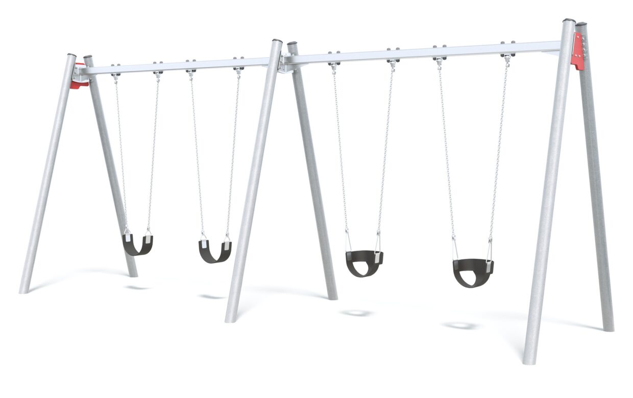 Connect Double Bay Swing in Flowering Fuscia colour scheme.