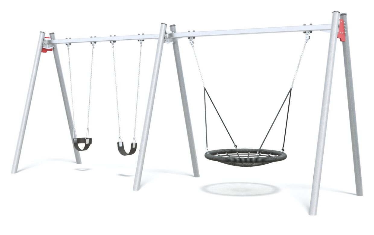Connect Double Bay Swing, Nest Seat in Flowering Fuscia colour scheme.
