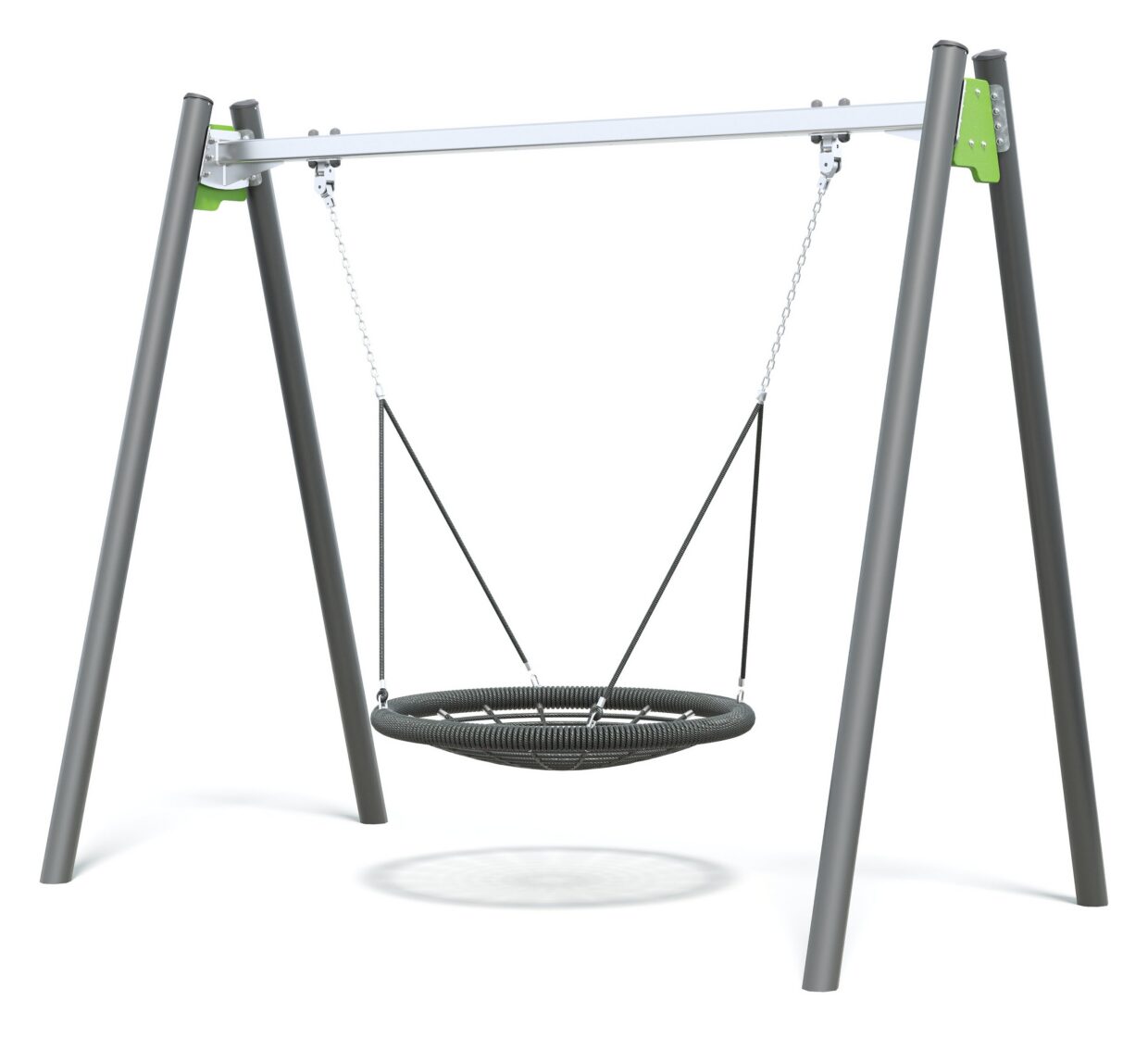 Connect Single Bay Swing, Nest Seat in Rainbow Lorikeet colour scheme.