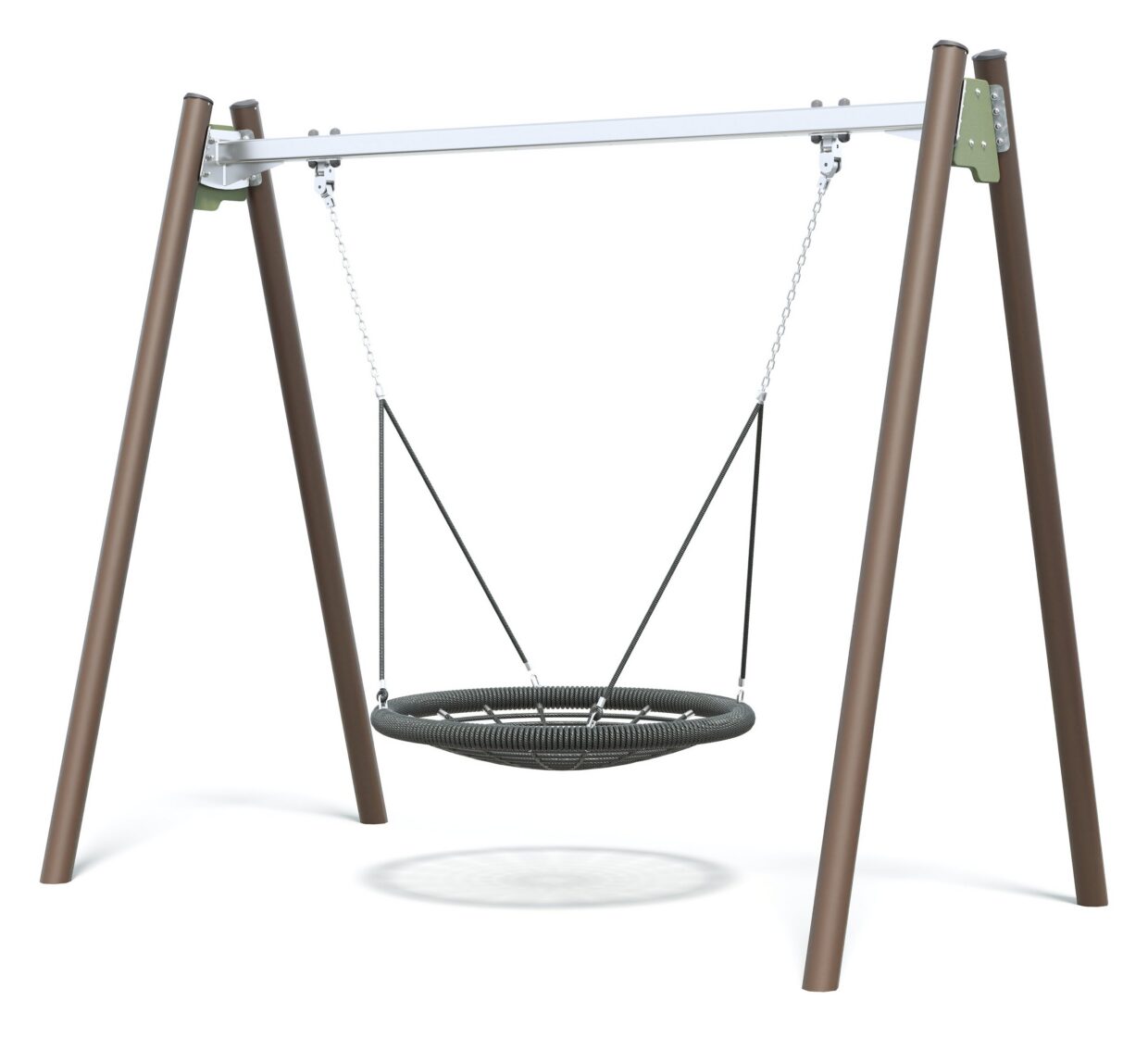 Connect Single Bay Swing, Nest Seat in Snow Gum colour scheme.