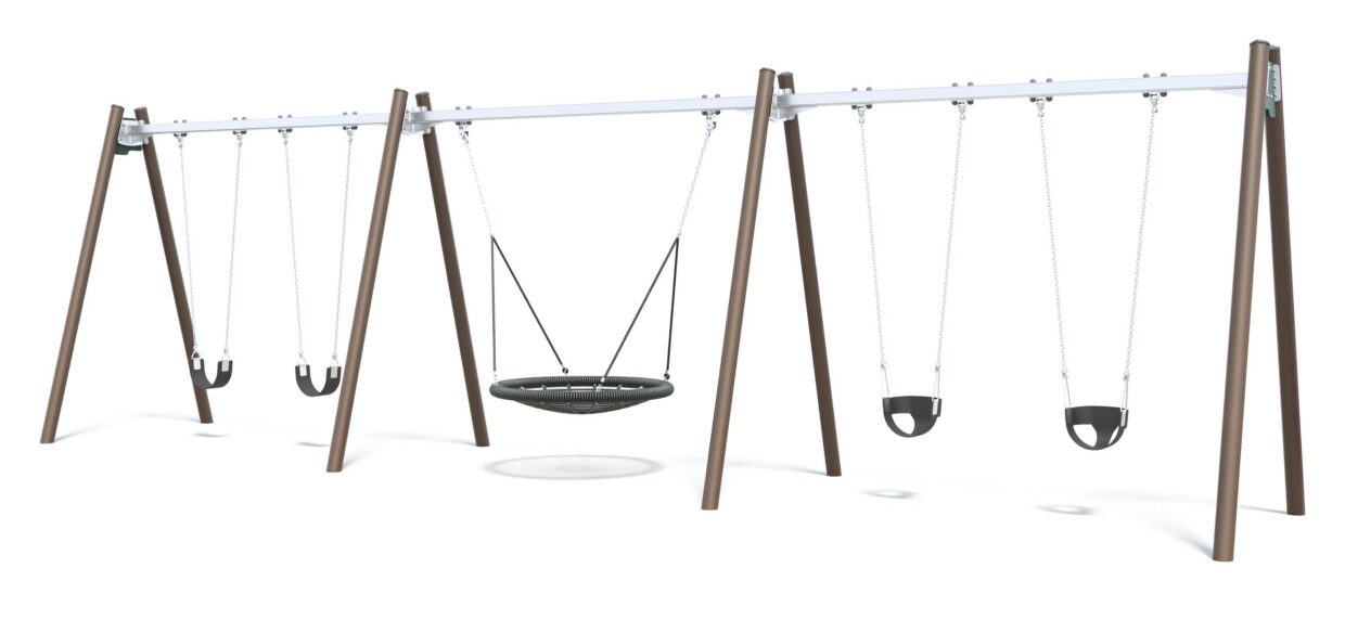 Connect Triple Bay Swing, Nest Seat in Bird Of Paradise colour scheme.