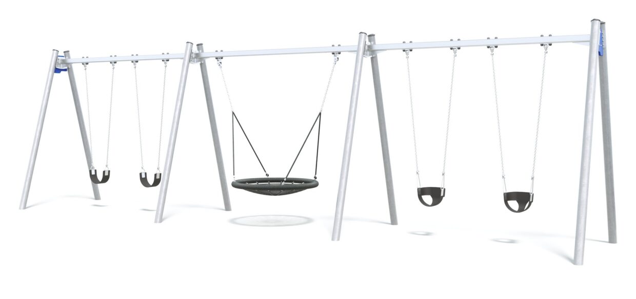 Connect Triple Bay Swing, Nest Seat in Blue Tang colour scheme.