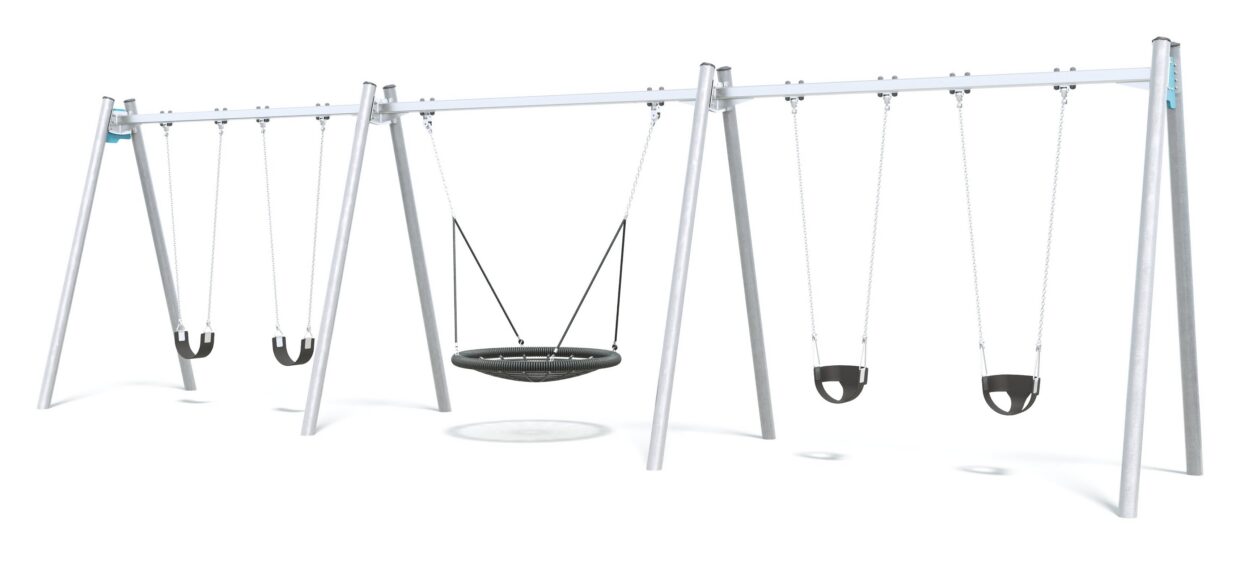 Connect Triple Bay Swing, Nest Seat in Coral Reef colour scheme.