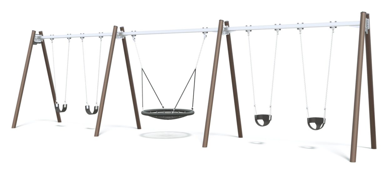 Connect Triple Bay Swing, Nest Seat in Paperbark Camp colour scheme.