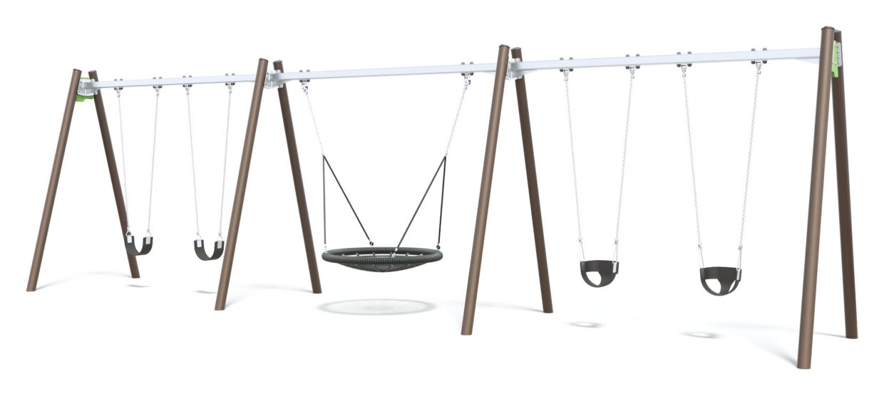 Connect Triple Bay Swing, Nest Seat in Treefern Gully colour scheme.